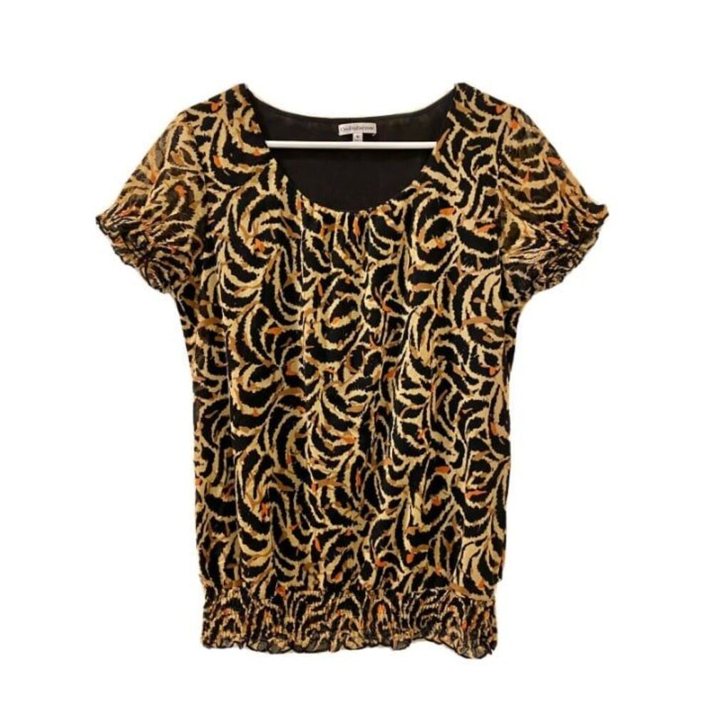 Croft & Barrow Womens Printed Soft Dressy Top Blouse Sz Medium